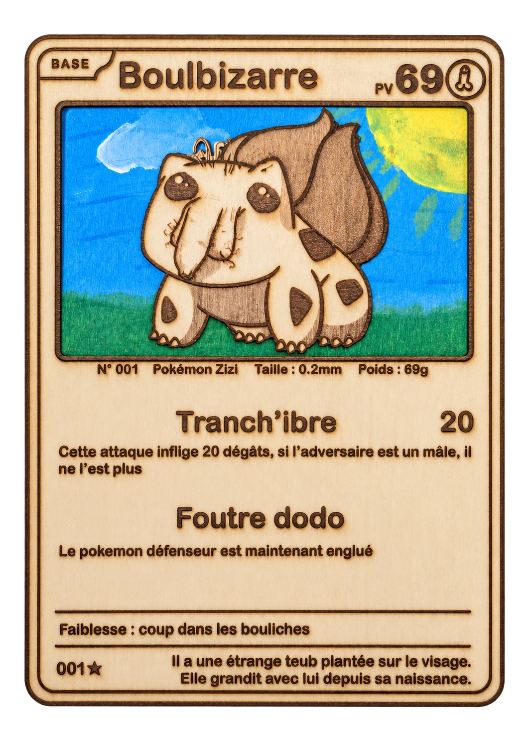 Photo retouchée de la carte Boulbizarre en bois gravé